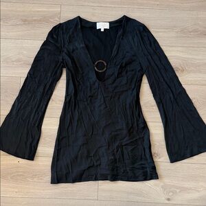 Black V-Neck Long Sleeve Dress | Stone Cold Fox